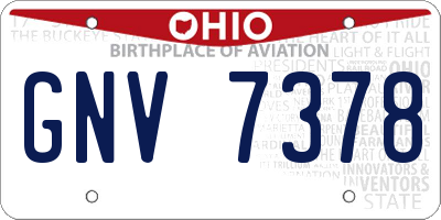 OH license plate GNV7378