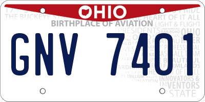 OH license plate GNV7401
