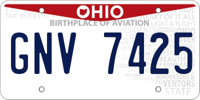 OH license plate GNV7425