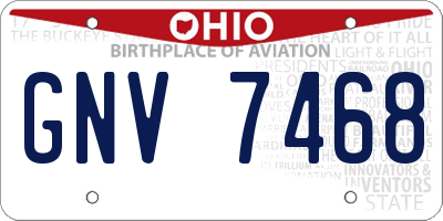 OH license plate GNV7468