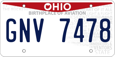 OH license plate GNV7478