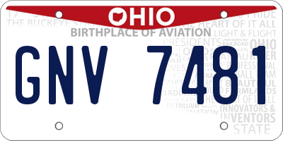 OH license plate GNV7481