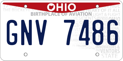 OH license plate GNV7486