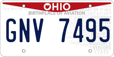 OH license plate GNV7495