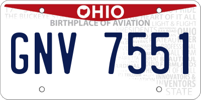 OH license plate GNV7551