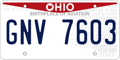 OH license plate GNV7603
