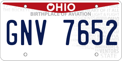 OH license plate GNV7652