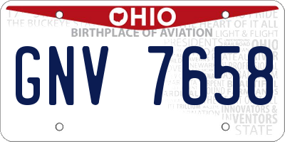 OH license plate GNV7658