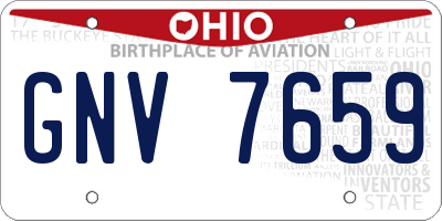 OH license plate GNV7659