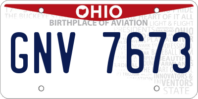 OH license plate GNV7673