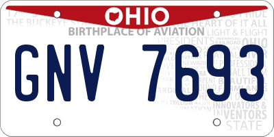 OH license plate GNV7693