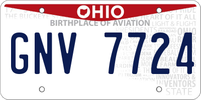 OH license plate GNV7724