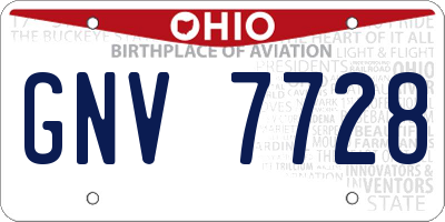 OH license plate GNV7728