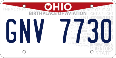 OH license plate GNV7730
