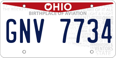 OH license plate GNV7734