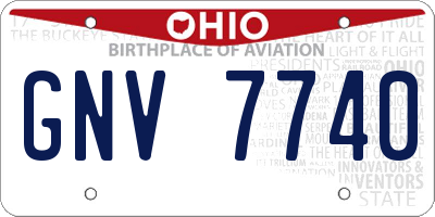OH license plate GNV7740
