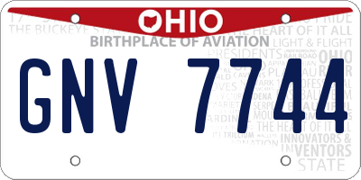 OH license plate GNV7744