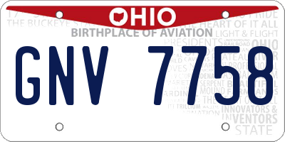 OH license plate GNV7758