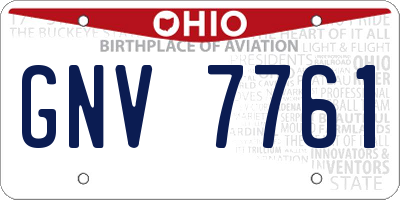 OH license plate GNV7761
