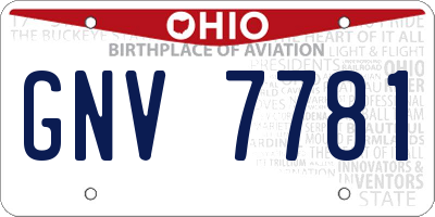 OH license plate GNV7781