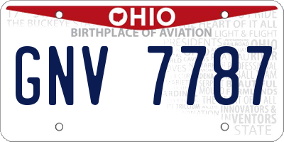 OH license plate GNV7787