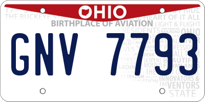 OH license plate GNV7793