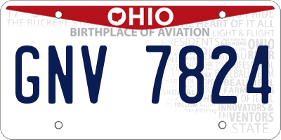OH license plate GNV7824