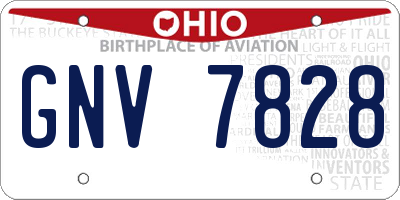 OH license plate GNV7828