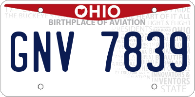 OH license plate GNV7839