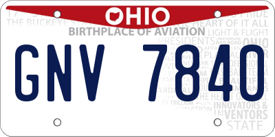 OH license plate GNV7840