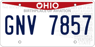 OH license plate GNV7857