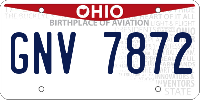 OH license plate GNV7872