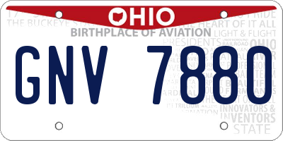 OH license plate GNV7880