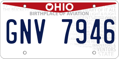 OH license plate GNV7946