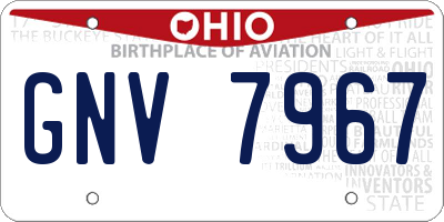OH license plate GNV7967