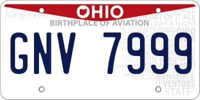 OH license plate GNV7999