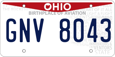 OH license plate GNV8043