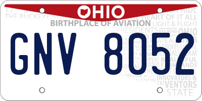 OH license plate GNV8052