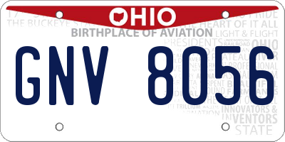 OH license plate GNV8056