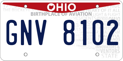 OH license plate GNV8102