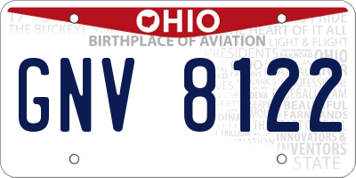 OH license plate GNV8122