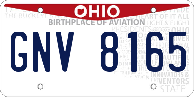 OH license plate GNV8165