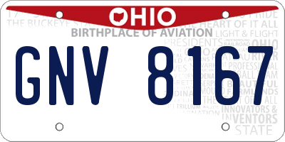 OH license plate GNV8167