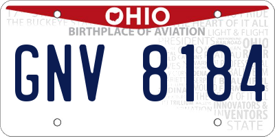 OH license plate GNV8184