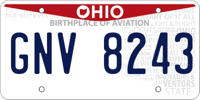 OH license plate GNV8243