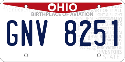 OH license plate GNV8251