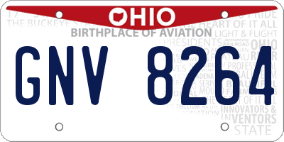 OH license plate GNV8264