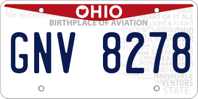 OH license plate GNV8278
