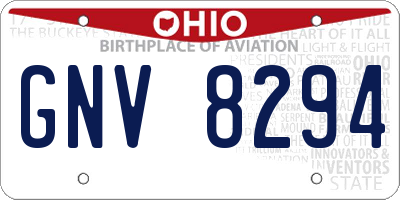 OH license plate GNV8294