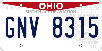 OH license plate GNV8315
